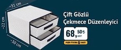 Bim Çift Gözlü Çekmece Düzenleyici 31x30x22 cm