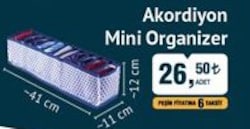Akordiyon Mini Organizer 41x11x12 cm image