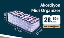 Akordiyon Midi Organizer 43x15x14 cm image