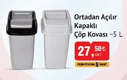 Ortadan Açılır Kapaklı Çöp Kovası 5 L image