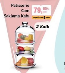 Paşabahçe Patisserie Cam Saklama Kabı 3 Katlı  image