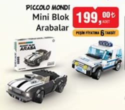 Piccolo Mondi Mini Blok Arabalar / Adet image