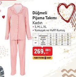 Düğmeli Pijama Takımı Kadın image