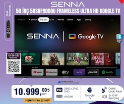 Senna 50 İNÇ 50SNF9000U Frameless Ultra HD Google TV image