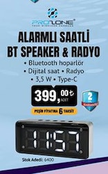 Prozone Alarmlı Saatli BT Speaker&Radyo image