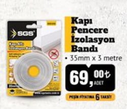Sgs Kapı Pencere İzolasyon Bandı 35 mm x 3 Metre image
