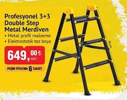 Profesyonel 3+3 Double Step Metal Merdiven image