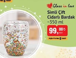 Glass In Love Simli Çift Cidarlı Bardak 350 ml image
