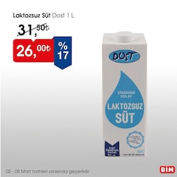 Dost Laktozsuz Süt 1 L image