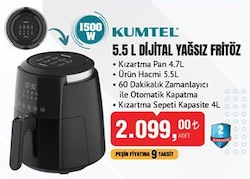Kumtel Dijital Yağsız Fritöz 5.5 L image