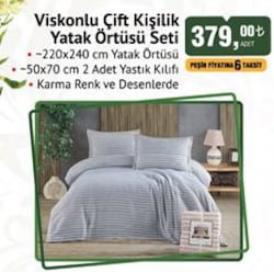 Viskonlu Çift Kişilik Yatak Örtüsü Seti image
