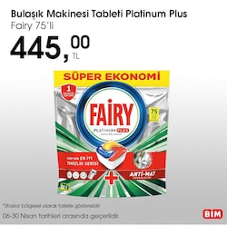 Fairy Bulaşık Makinesi Tableti Platinum Plus 75'li image