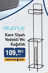 Okyanus Home Kare Siyah Yedekli Wc Kağıtlık image