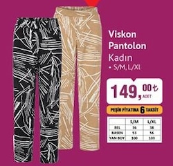 Viskon Pantolon Kadın image