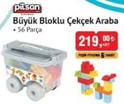 Pilsan Büyük Bloklu Çekçek Araba 56 Parça  image