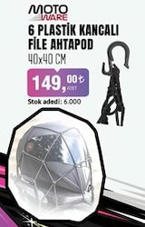 Moto Ware 6 Plastik Kancalı File Ahtapod 40x40cm image