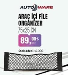 Auto Ware Araç İçi File Organizer 75x25 cm image