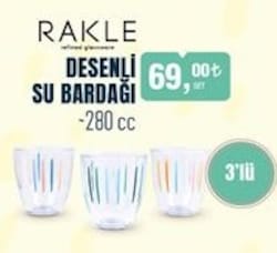 Rakle Desenli Su Bardağı 280 cc 3'lü image