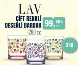 Lav Çift Renkli Desenli Bardak 280 cc 3'lü image