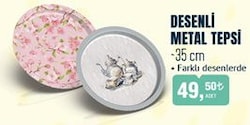 Desenlİ Metal Tepsi 35 cm image