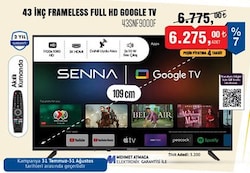 Senna 43SNF9000F 43 inç Frameless Full HD Google Tv image
