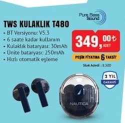 Nautica T480 Tws Kulaklık image