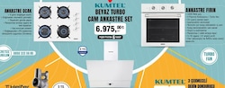 Kumtel Beyaz Turbo Cam Ankastre Set image