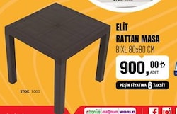 Elit Rattan Masa Bıxl 80x80 cm image