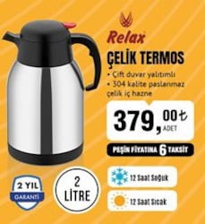 Relax Çelik Termos 2 Litre image