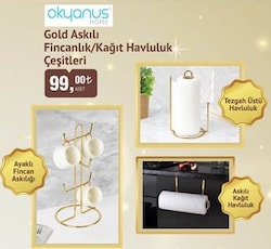 Okyanus Gold Askılı Fincanlık/Kağıt Havluluk Çeşitleri image