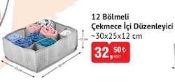 12 Bölmeli Çekmece İçi Düzenleyici 30x25x12 cm image