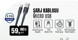 PoloSmart Şarj Kablosu Micro USB image