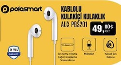 PoloSmart AUX PBS201 Kablolu Kulakiçi Kulaklık image