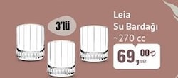 Paşabahçe Leia Su Bardağı 270 cc 3'lü image