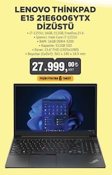 Lenovo 21E6006YTX Thinkpad E15 Dizüstü image