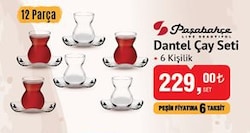 Paşabahçe Dantel Çay Seti 6 Kişilik image