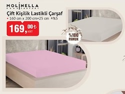 Molinella Çift Kişilik Lastikli Çarşaf image