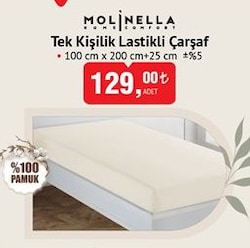 Molinella Tek Kişilik Lastikli Çarşaf image