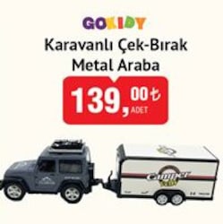 Gokidy Karavanlı Çek-Bırak Metal Araba image