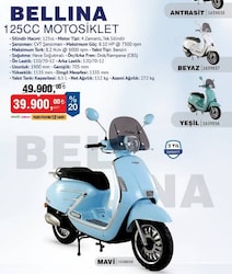 Bim Skyjet Bellina 125 cc Motosiklet Mavi/Yeşil/Beyaz/Antrasit