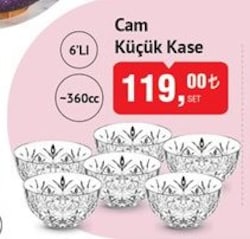 Glass In Love Cam Küçük Kase 6'lı 360 cc image
