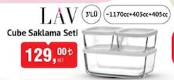 Lav Cube Saklama Seti 3'lü 1170 cc+405 cc+405 cc image