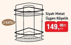 Siyah Metal Üçgen Köşelik 2 Katlı image