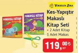 Yükselen Zeka Kes-Yapıştır Makaslı Kitap Seti image