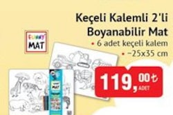 Funny Mat Keçeli Kalemli 2'li Boyanabilir Mat 6 Adet Keçeli Kalem image