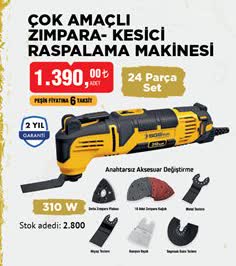 Çok Amaçlı Zımpara-Kesici Raspalama Makinesi 24 Parça Set image