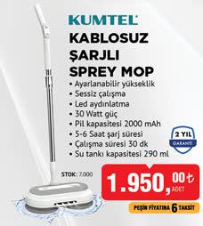 Kumtel Kablosuz Şarjlı Sprey Mop image