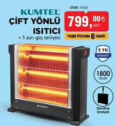 Kumtel Çift Yönlü Isıtıcı 1800 Watt image