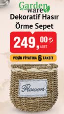 Gardenware Dekoratif Hasır Örme Sepet image