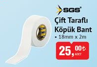 Sgs Çift Taraflı Köpük Bant 18mm x 2m image